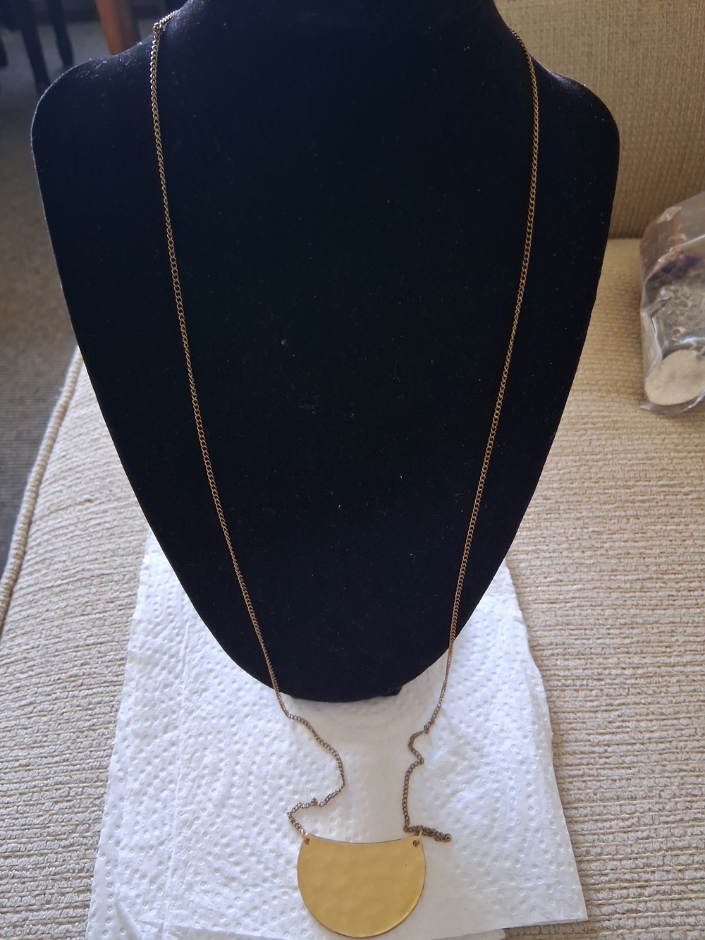 Minimalist Gold Half-Moon Pendant Necklace for Women